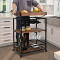Usinso Industrial Rolling Bar Cart with 3 Tier Storage Shelves by DailySale