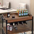 Usinso Industrial Rolling Bar Cart with 3 Tier Storage Shelves by DailySale