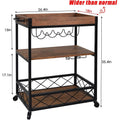 Usinso Industrial Rolling Bar Cart with 3 Tier Storage Shelves by DailySale