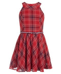 Tommy Hilfiger Kids Sleeveless Plaid Dress Plaid Red Girls Dress, Size XL by Vanessa Jane
