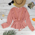 V-Neck Ruffle Blouse by DailySale