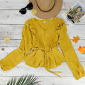 V-Neck Ruffle Blouse by DailySale