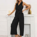 V-Neck Sleeveless Straight Summer Jumpsuit by DailySale