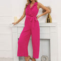 V-Neck Sleeveless Straight Summer Jumpsuit by DailySale
