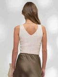 V Neck Sweater Knit Tank - Oatmeal by Boutique 23