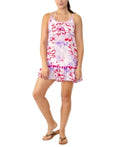 Miken Purple Tie-Dye Juniors Printed Tiered Pom-Pom Cover-Up, Us X-Small by Vanessa Jane