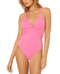 Bleu by Rod Beattie Trendy Plunging Halter One-Piece Swimsuit by Vanessa Jane