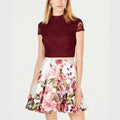 City Studios Juniors 2-Pc. Lace & Floral Dress Fit & flare silhouette Size 11 by Vanessa Jane