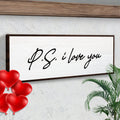 Valentine P.S. I Love You Typography Sign by Tailored Canvases