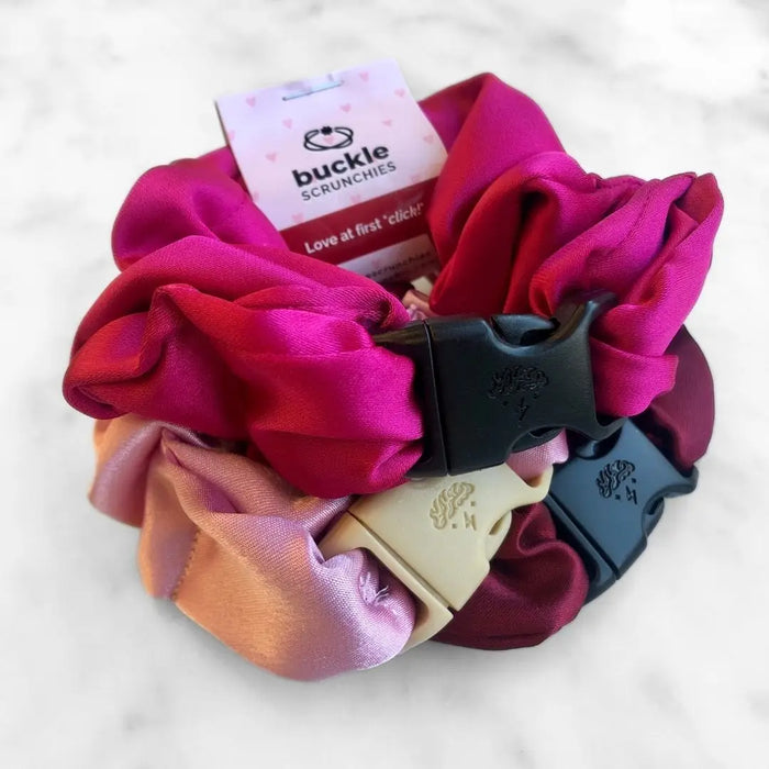Valentine's Day Gift Set Bundle - 3-Pack Buckle Scrunchies - No Snagging, No Tangles by Buckle Scrunchies by RE.STATEMENT