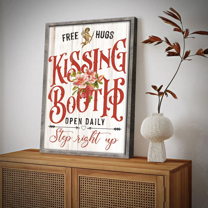 Valentines Day Kissing Booth Sign by Tailored Canvases