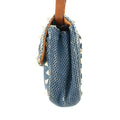 Valentino Garavani Rockstud Spike Denim Blue Shoulder Bag #9266 by Bolt Boutique