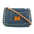 Valentino Garavani Rockstud Spike Denim Blue Shoulder Bag #9266 by Bolt Boutique