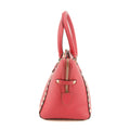 Valentino Rockstud Rose Red Leather Shoulder Bag #8506 by Bolt Boutique