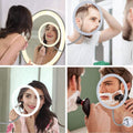 Vanity Mirror 10-Times Magnifying LED Lighted Make-up Swivel Suction Cup Compact Folding by DailySale