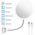 Vanity Mirror 10-Times Magnifying LED Lighted Make-up Swivel Suction Cup Compact Folding by DailySale