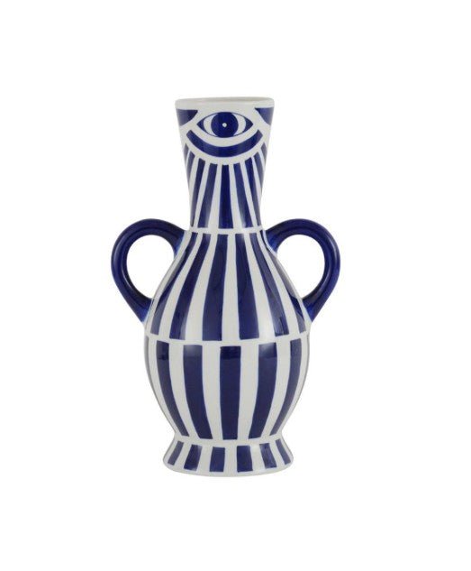 Fancy Home White & Blue Vase by Price Is Right Miami