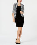Jessica Howard Womens Velvet Party Dress with Jacket, Black/Silver, Size 6 by Vanessa Jane