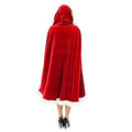 Velvet Hooded Cape Cloak Santa Cosplay Christmas Costumes Women by DailySale