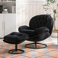 Velvet Swivel Accent Chair with Ottoman Set by DailySale