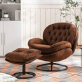 Velvet Swivel Accent Chair with Ottoman Set by DailySale
