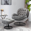 Velvet Swivel Accent Chair with Ottoman Set by DailySale