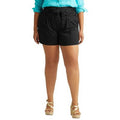 Lauren Ralph Lauren Plus Size Stretch-Infused Paperbag Shorts, Black, Size 18W by Vanessa Jane