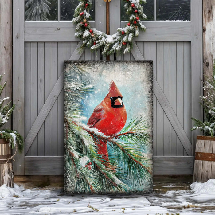 Vintage Cardinal Christmas Wall Art by Tailored Canvases