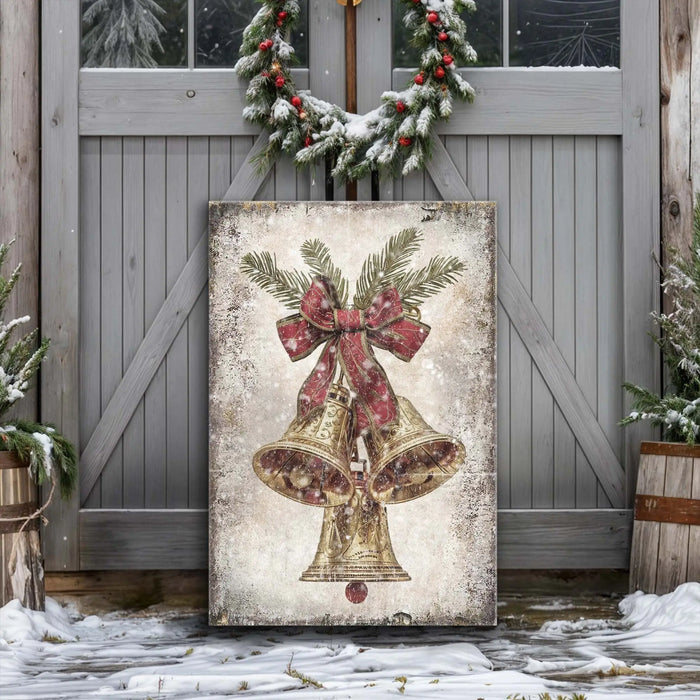 Vintage Christmas Bells Wall Art by Tailored Canvases