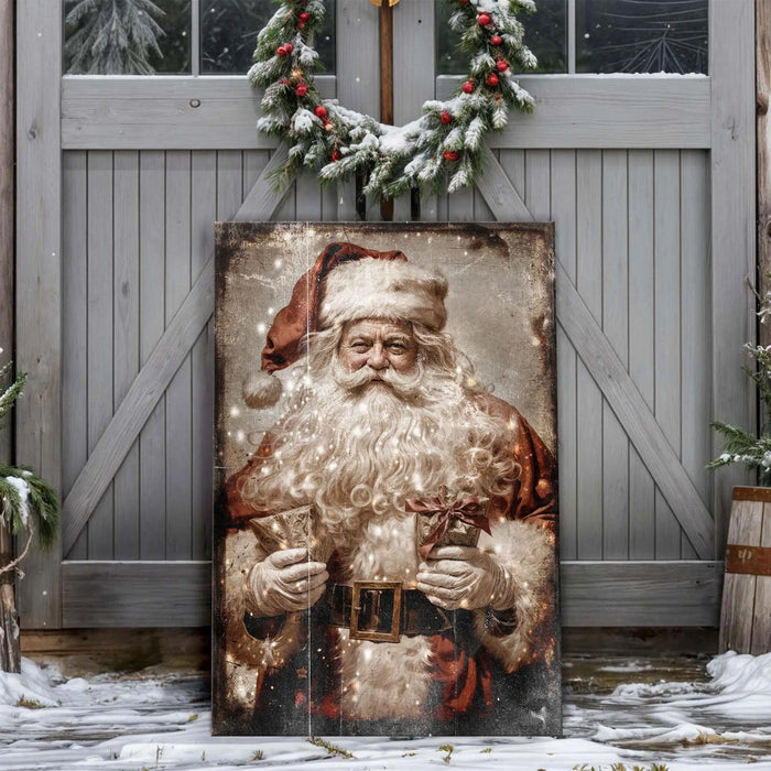 Vintage Christmas Santa Claus Wall Art IV by Tailored Canvases