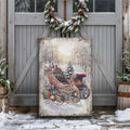 Vintage Christmas Sleigh Sled Wall Art by Tailored Canvases