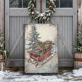 Vintage Christmas Sleigh Sled Wall Art II by Tailored Canvases