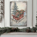Vintage Christmas Sleigh Sled Wall Art II by Tailored Canvases