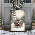 Vintage Christmas Sleigh Sled Wall Art III by Tailored Canvases