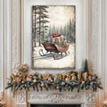 Vintage Christmas Sleigh Sled Wall Art III by Tailored Canvases