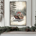 Vintage Christmas Sleigh Sled Wall Art III by Tailored Canvases