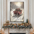 Vintage Christmas Sleigh Sled Wall Art IV by Tailored Canvases
