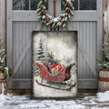 Vintage Christmas Sleigh Sled Wall Art VI by Tailored Canvases