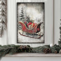 Vintage Christmas Sleigh Sled Wall Art VI by Tailored Canvases