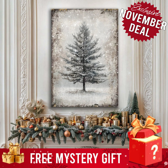 Vintage Christmas Tree Wall Art with Free Mystery Gift by Tailored Canvases