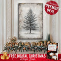 Vintage Christmas Tree Wall Art with Free Christmas Recipe Book by Tailored Canvases