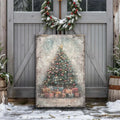 Vintage Christmas Tree With Gifts Wall Art by Tailored Canvases