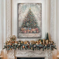 Vintage Christmas Tree With Gifts Wall Art by Tailored Canvases