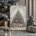 Vintage Christmas Tree With Gifts Wall Art by Tailored Canvases