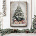 Vintage Christmas Tree With Gifts Wall Art II by Tailored Canvases