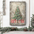Vintage Christmas Tree With Gifts Wall Art III by Tailored Canvases