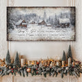 Vintage Christmas Village Luke 2:14 Scripture Sign by Tailored Canvases