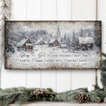 Vintage Christmas Village Luke 2:14 Scripture Sign by Tailored Canvases