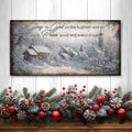 Vintage Christmas Village Luke 2:14 Scripture Sign II by Tailored Canvases