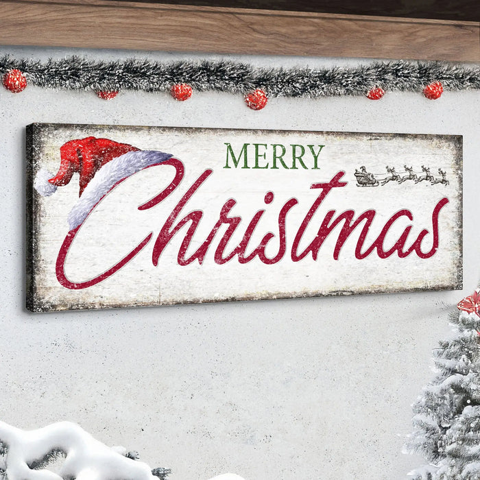 Vintage Merry Christmas Sign IV by Tailored Canvases